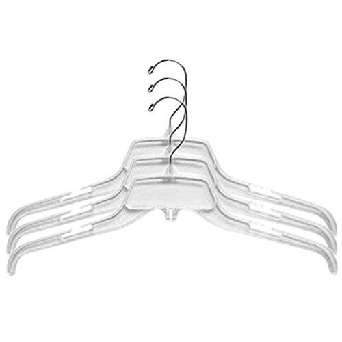  Only Hangers 17 Inch Plastic Clear Unbreakable Top Swivel Hook for T Shirt Blouse Jacket Coat Sweater & More, Pack of 50pcs