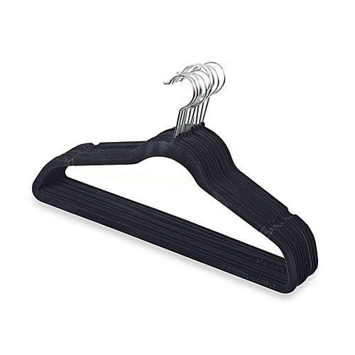  Only Hangers Petite Size Black Velvet Suit Hangers - 50 Pack