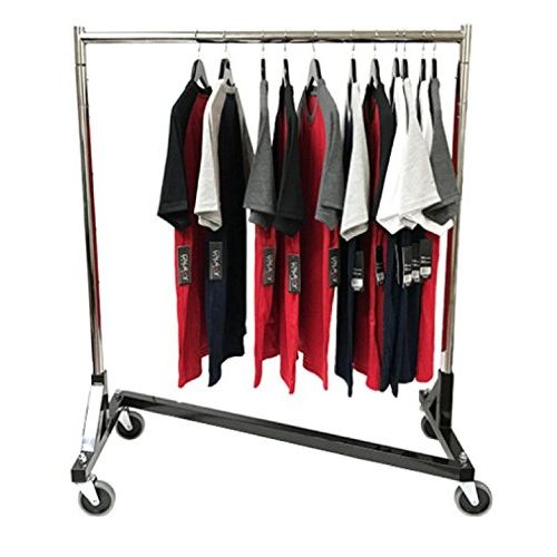  Only Hangers Small Commercial Grade Rolling Z Rack with Nesting Black Base (41 Length)