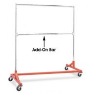 Only Hangers GR400EH Only Commercial Grade Double Bar Rolling Z Rack with Nesting Orange Base