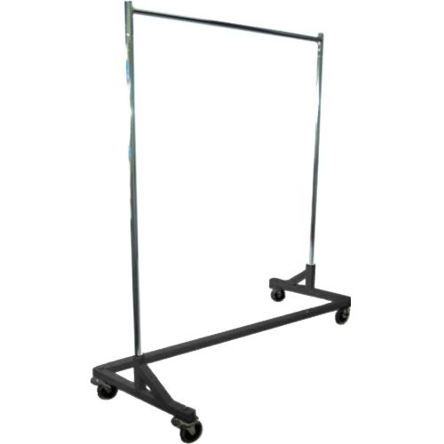  Only Hangers GR600 Heavy Duty 400lb Capacity Z Rack, 63 Length with Adjustable Height Chrome Uprights and Black Base with Commercial Grade Casters, One Rack