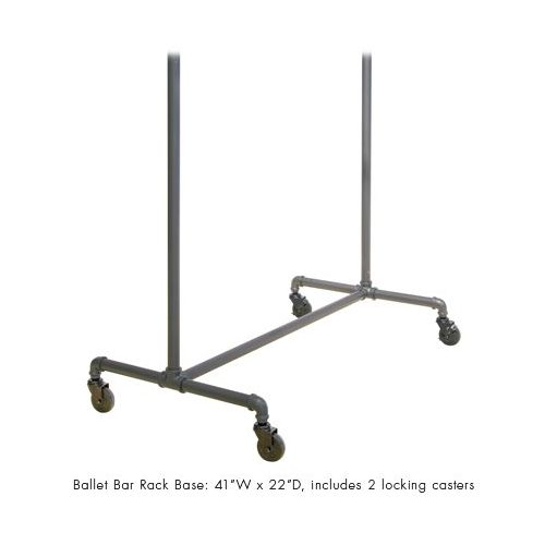  Only Mannequins Pipe Series Commercial Quality Adjustable 2-Way Ballet Style Rolling Garment Clothing Rack, Anthricite Grey