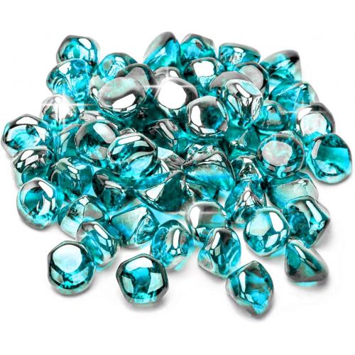  [추가금없음]onlyfire Reflective Fire Glass Diamonds for Natural or Propane Fire Pit, Fireplace, or Gas Log Sets, 10-Pound, 1/2-Inch, Caribbean Blue Luster