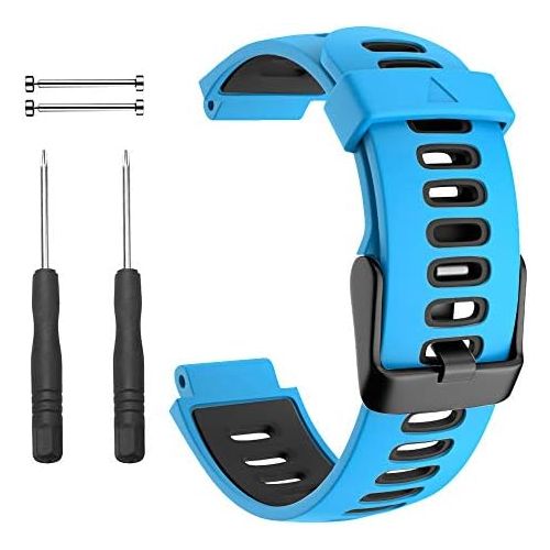  Onlyuang Adjustable Soft Silicone Sport Strap Replacement Wristband Compatible with Forerunner 735XT 220 230 235 235Lite 620 630 Approach S20 S5 S6 Bands for Garmin Smart Watch Accessory (B