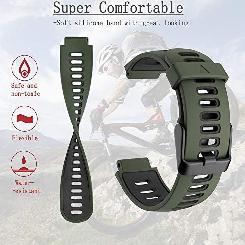  Onlyuang Cakamenshy Adjustable Soft Silicone Sport Strap Replacement Wristband Compatible with Forerunner 220 230 235 620 630 735XT Approach S20 S5 S6 Bands for Garmin Smart Watch Accessory