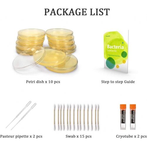  [아마존베스트]Onnetila Bacteria Science Kit Petri Dishes with Agar Educational STEM Science Fair Project Kit for Kids Age 9 and Above