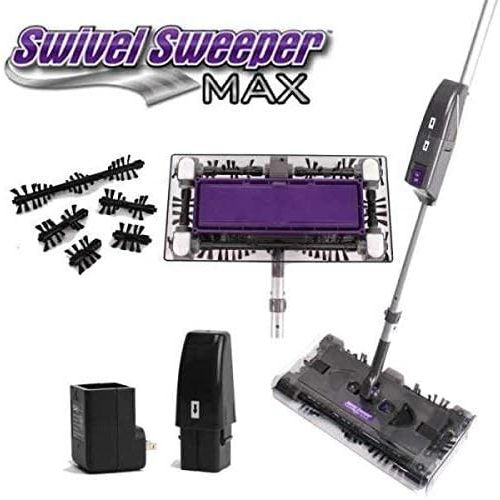  OnTel Products SWSMAX Max Cordless Swivel Sweeper New,Removable, Cleanable, Reusable bristles