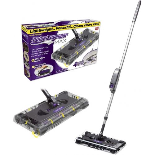  OnTel Products SWSMAX Max Cordless Swivel Sweeper New,Removable, Cleanable, Reusable bristles