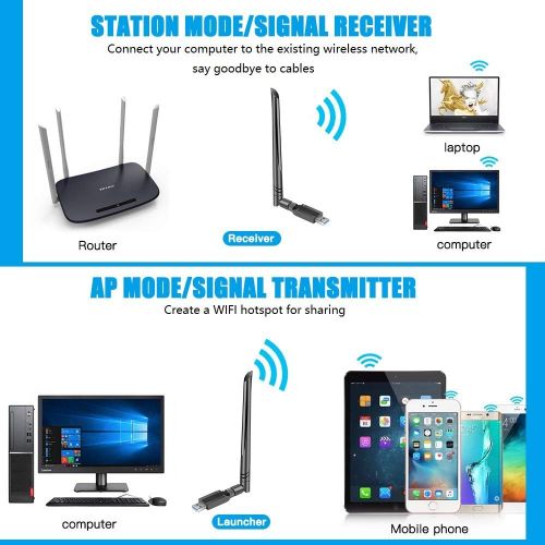  USB WiFi Adapter 1200Mbps, Onvian USB 3.0 Wireless Network Adapter, 802.11ac WiFi Dongle with Dual Band 2.4GHz 5.8GHz, 5dBi Antenna, Supports Windows 10 8 7 Vista XP, Mac10.6-10.13