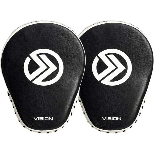  Onward Boxing Focus Mitts  Vision Focus Pads for Boxing, Kickboxing Muay TAI, MMA - Hook and Loop Adjustment for Secure FIT  Black and White