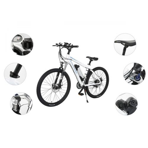  Onway ONWAY 26 Inch 21 Speed Electric Mountain Bike, 36V 250W Aluminium Alloy E Bike with Pedal Assist and Twist Throttle