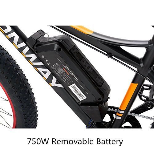  Onway ONWAY 26 Snow & Beach 7 Speed Fat Tire Electric Bicycle, with Pedal Assist, 500W/750W