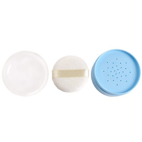  Onwon Baby After-Bath Puff Box Empty Body Powder Container Dispenser Case with Sifter and Powder Puffs for Home and Travel Use