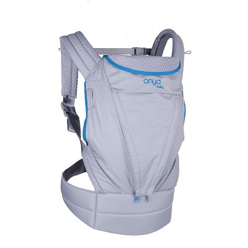  Onya Baby Pure Ergonomic Front and Back Infant to Toddler Carrier - Atoll Blue/Granite