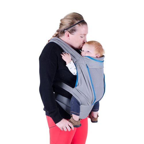  Onya Baby Pure Ergonomic Front and Back Infant to Toddler Carrier - Atoll Blue/Granite