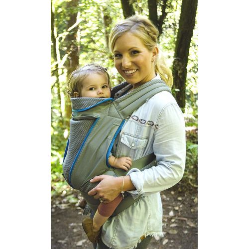  Onya Baby Pure Ergonomic Front and Back Infant to Toddler Carrier - Atoll Blue/Granite