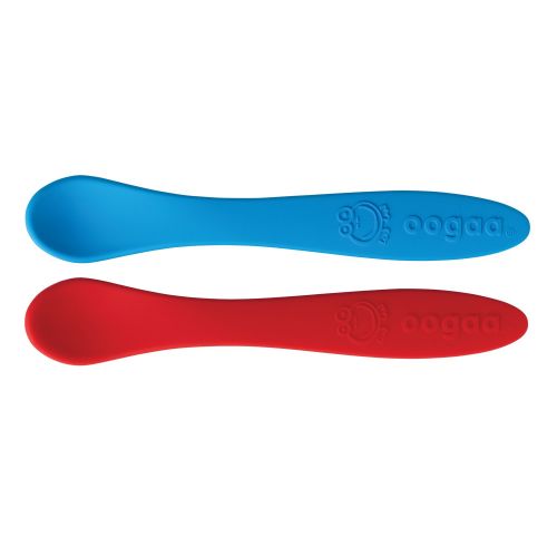  Oogaa Home High-grade Silicone Baby Spoons 2pk, Gentle on gums. Designed with added texture to stimulate...