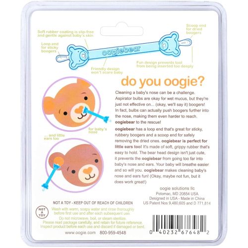  [아마존 핫딜] Oogiebear oogiebear - The Safe Baby Nasal Booger and Ear Cleaner - Baby Shower Gift and Registry Essential Snot Removal Tool - Two Pack - Raspberry and Seafoam
