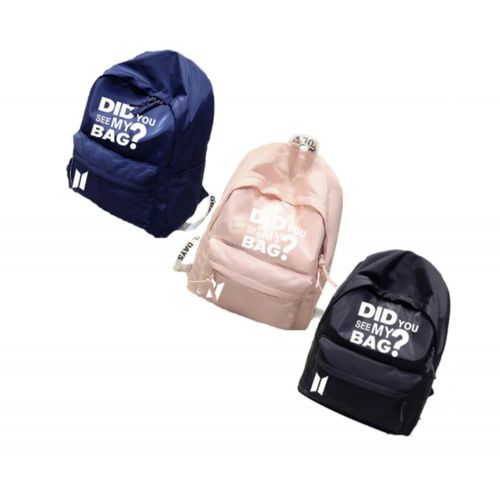  Oohpa Backpack DID You See My Bag Backpack For Bangtan Boys ARMY 4 Style 4 Colors(black)