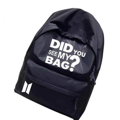  Oohpa Backpack DID You See My Bag Backpack For Bangtan Boys ARMY 4 Style 4 Colors(black)