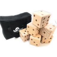 [아마존베스트]Oojami Giant Wooden Yard Dice with Carrying Canvas Bag