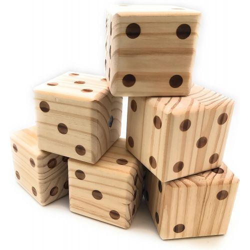  [아마존베스트]Oojami Giant Wooden Yard Dice with Carrying Canvas Bag