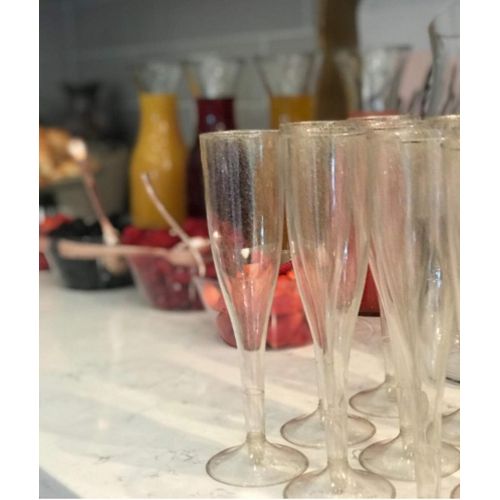  [아마존베스트]Oojami Gold Glitter Plastic Classicware Glass Like Champagne Wedding Parties Toasting Flutes (1 Box = Quantity 30)