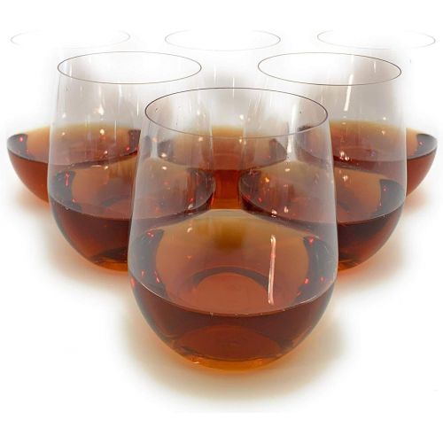  [아마존베스트]Oojami 24 piece Stemless Unbreakable Crystal Clear Plastic Wine Glasses Set of 24 (9 Ounces)