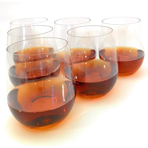  [아마존베스트]Oojami 24 piece Stemless Unbreakable Crystal Clear Plastic Wine Glasses Set of 24 (9 Ounces)