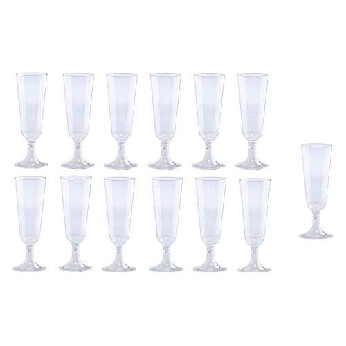  [아마존베스트]Oojami 70pc Glitter Plastic Classicware Glass Like Champagne Wedding Parties Toasting Flutes Party Cocktail Cups (Clear)