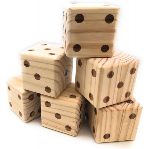  Oojami Giant Wooden Yard Dice with Carrying Canvas Bag