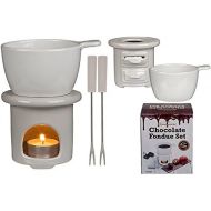 [아마존베스트]ootb Schokoladenfondue-Set, Ofen, Steingut, Weiss, 12.2 x 10.6 x 16 cm, 4-Einheiten