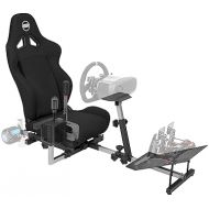 OpenWheeler GEN3 Racing Wheel Simulator Stand Cockpit Black on Black | Fits All Logitech G923 | G29 | G920 | Thrustmaster | Fanatec Wheels | Compatible with Xbox One, PS4, PC Platforms