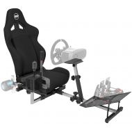 OpenWheeler GEN3 Racing Wheel Simulator Stand Cockpit Black on Black Fits All Logitech G923 G29 G920 Thrustmaster Fanatec Wheels Compatible with Xbox One, PS4, PC Platforms