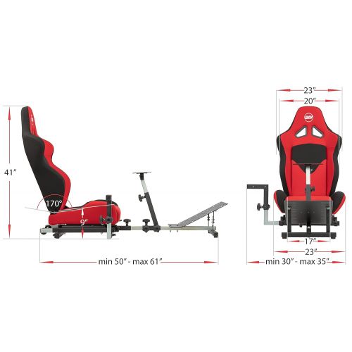  OpenWheeler GEN3 Racing Wheel Stand Cockpit Red on BLACK Fits All Logitech G923 G29 G920 Thrustmaster Fanatec Wheels Compatible with Xbox One, PS4, PC Platforms