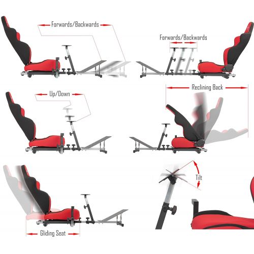  OpenWheeler GEN3 Racing Wheel Stand Cockpit Red on BLACK Fits All Logitech G923 G29 G920 Thrustmaster Fanatec Wheels Compatible with Xbox One, PS4, PC Platforms
