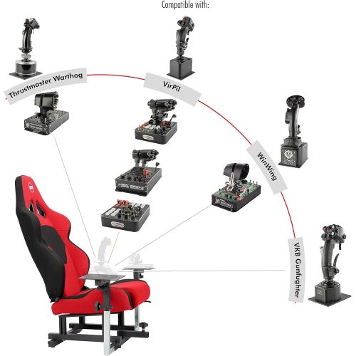  OpenWheeler Configuration 2 Flight Simulator HOTAS Side by Side Mount Fits Thrustmaster Warthog, VirPil WarBRD, MongoosT-50CM2, VKB Gunfighter, WinWing Orion, Super Libra VirPil Mo