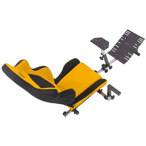  OpenWheeler GEN3 Racing Wheel Simulator Stand Cockpit Yellow on Black Fits All Logitech G923 G29 G920 Thrustmaster Fanatec Wheels Compatible with Xbox One, PS4, PC Platforms