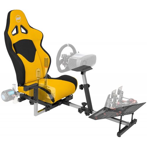  OpenWheeler GEN3 Racing Wheel Simulator Stand Cockpit Yellow on Black Fits All Logitech G923 G29 G920 Thrustmaster Fanatec Wheels Compatible with Xbox One, PS4, PC Platforms