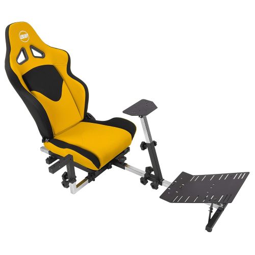  OpenWheeler GEN3 Racing Wheel Simulator Stand Cockpit Yellow on Black Fits All Logitech G923 G29 G920 Thrustmaster Fanatec Wheels Compatible with Xbox One, PS4, PC Platforms