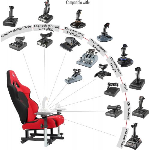  OpenWheeler Configuration 1 Flight Simulator HOTAS Add-on Kit. Fits Thrustmaster T.Flight One / 4, T16000M, Airbus, Logitech X56, X52, X52Pro, VKB Gladiator, CH Products, Hori