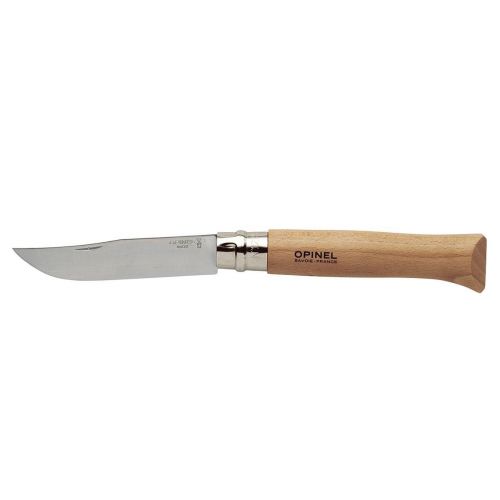  Opinel-Messer Nr. 12Edelstahl TraditionGriff 16cm BuchenholzAnsatzstueck rotierenden