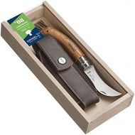 [아마존베스트]Opinel Mushroom Knife, Sandvik Stainless Steel Blade, Oak Wood Handle, Wild Boar Bristles, Canvas Case, Wooden Box