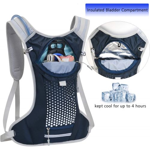  Opliy Hydration Backpack,Insulated Hydration Pack Lightweight Water Backpack with 2L Bladder for Running,Cycling,Camping,Hiking