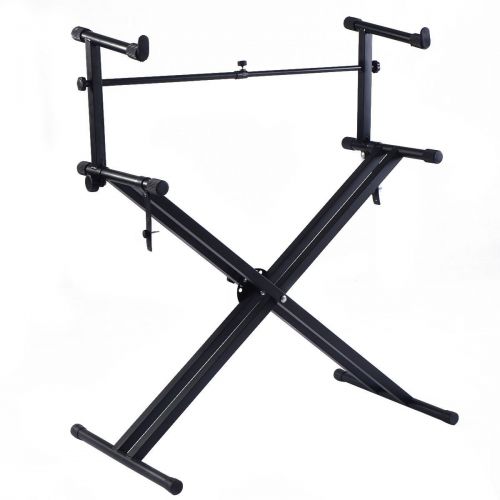  Oppaword shoping Pro 2-Tier X Style Dual Keyboard Stand Adjustable Electronic Piano Double New