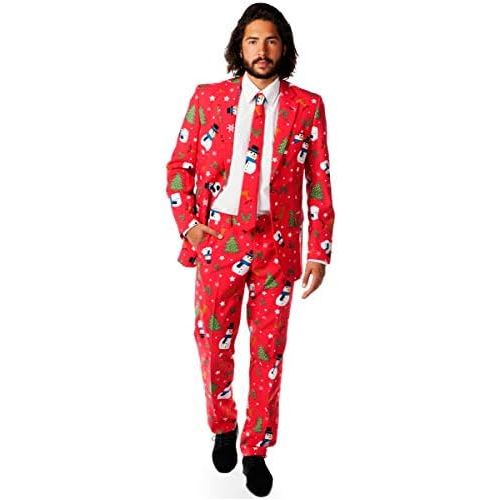  할로윈 용품OppoSuits Fun Ugly Christmas Costumes For Men - Complete Xmas Suit: Includes Jacket, Pants and Tie