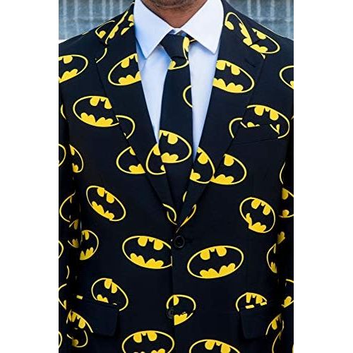 할로윈 용품Opposuits Mens Superhero Suit in Superman & Batman Prints - Complete Costume: Jacket, Pants and Tie