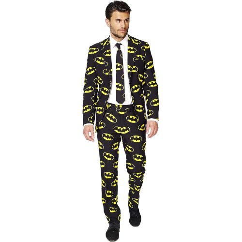  할로윈 용품Opposuits Mens Superhero Suit in Superman & Batman Prints - Complete Costume: Jacket, Pants and Tie