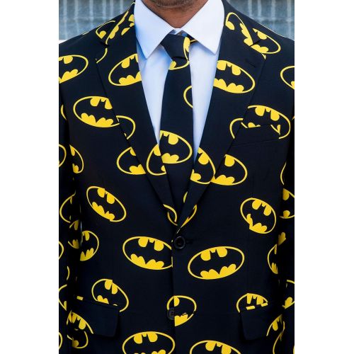  할로윈 용품Opposuits Mens Superhero Suit in Superman & Batman Prints - Complete Costume: Jacket, Pants and Tie