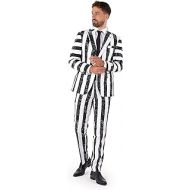 할로윈 용품Opposuits Beetlejuice Striped Halloween Suit | Mens Slim Fit | Includes Matching Blazer Jacket, Pants & Tie